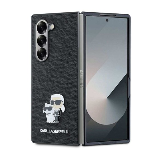 Husa Karl Lagerfeld PU Saffiano Karl and Choupette pentru Samsung Galaxy Z Fold 6, Neagra (Bakr, KLHCZFD6SAPKCNPK) by www.silkase.ro