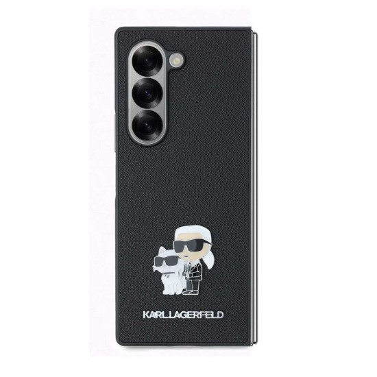 Husa Karl Lagerfeld PU Saffiano Karl and Choupette pentru Samsung Galaxy Z Fold 6, Neagra (Bakr, KLHCZFD6SAPKCNPK) by www.silkase.ro