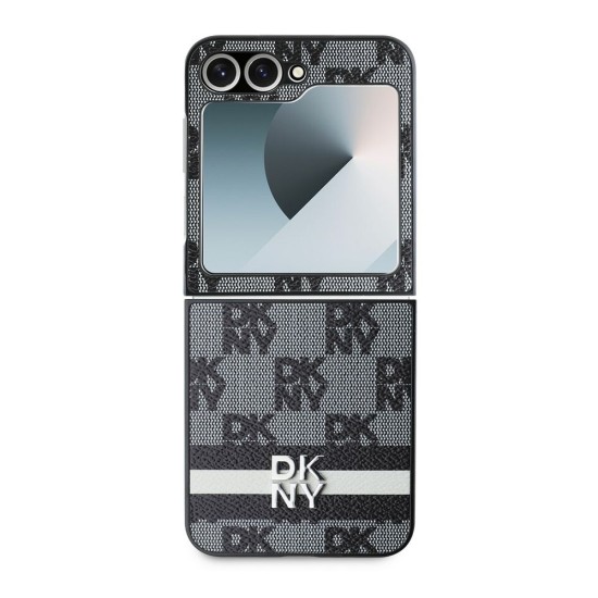 Husă DKNY PU Leather Checkered Pattern and Stripe pentru Samsung Galaxy Z Flip 6 / 7 FE, Black Husă DKNY PU Leather Checkered Pattern and Stripe pentru Samsung Galaxy Z Flip 6 / 7 FE, Black (Bakr, DKHCZF6PCPTSSK) by www.silkase.ro