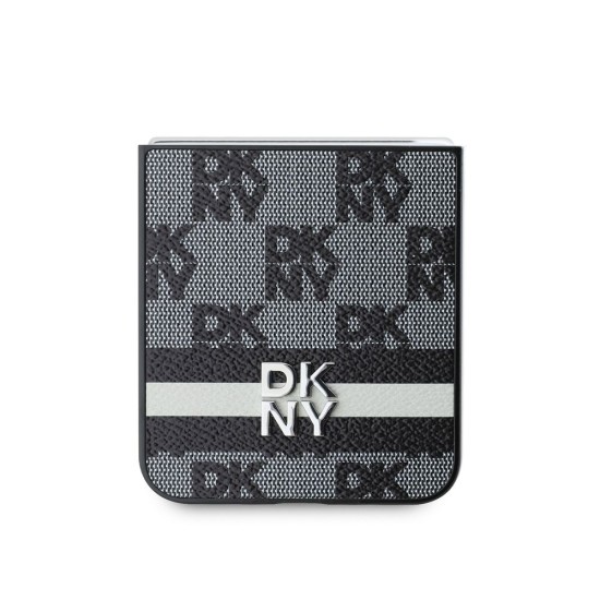 Husă DKNY PU Leather Checkered Pattern and Stripe pentru Samsung Galaxy Z Flip 6 / 7 FE, Black Husă DKNY PU Leather Checkered Pattern and Stripe pentru Samsung Galaxy Z Flip 6 / 7 FE, Black (Bakr, DKHCZF6PCPTSSK) by www.silkase.ro