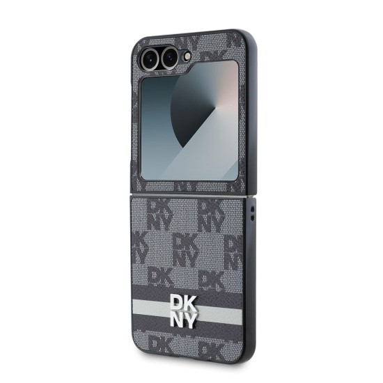 Husă DKNY PU Leather Checkered Pattern and Stripe pentru Samsung Galaxy Z Flip 6 / 7 FE, Black Husă DKNY PU Leather Checkered Pattern and Stripe pentru Samsung Galaxy Z Flip 6 / 7 FE, Black (Bakr, DKHCZF6PCPTSSK) by www.silkase.ro