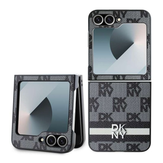 Husă DKNY PU Leather Checkered Pattern and Stripe pentru Samsung Galaxy Z Flip 6 / 7 FE, Black Husă DKNY PU Leather Checkered Pattern and Stripe pentru Samsung Galaxy Z Flip 6 / 7 FE, Black (Bakr, DKHCZF6PCPTSSK) by www.silkase.ro