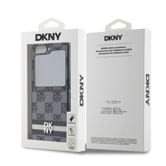 Husă DKNY PU Leather Checkered Pattern and Stripe pentru Samsung Galaxy Z Flip 6 / 7 FE, Black Husă DKNY PU Leather Checkered Pattern and Stripe pentru Samsung Galaxy Z Flip 6 / 7 FE, Black (Bakr, DKHCZF6PCPTSSK) by www.silkase.ro