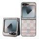 Husă DKNY din Piele Ecologică cu Model în Carouri și Dungi pentru Samsung Galaxy Z Flip 6 / 7 FE, Roz (Bakr, DKHCZF6PCPTSSP) by www.silkase.ro