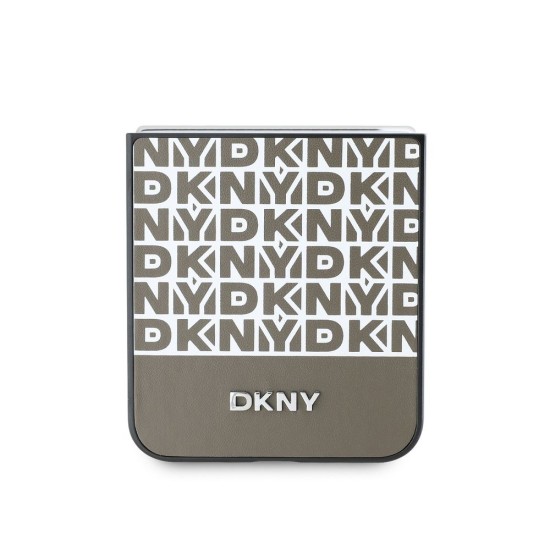 Husa DKNY PU Leather Repeat Pattern Bottom Stripe pentru Samsung Galaxy Z Flip 6 / 7 FE, Brown (Bakr, DKHCZF6PSOSPW) by www.silkase.ro