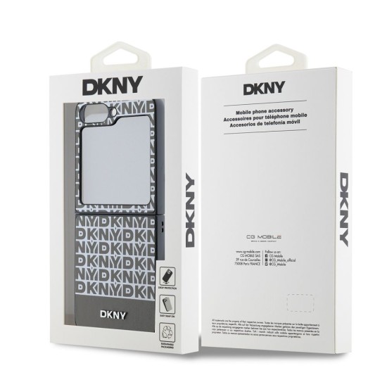 Husa DKNY PU Leather Repeat Pattern Bottom Stripe pentru Samsung Galaxy Z Flip 6 / 7 FE, Brown (Bakr, DKHCZF6PSOSPW) by www.silkase.ro
