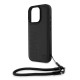 Husa BMW Piele Signature pentru iPhone 16 Pro, Neagră, cu Curea (Bakr, BMHCP16L23RMRLK) by www.silkase.ro