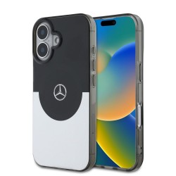 Husa Mercedes PC/TPU Double Layer MagSafe pentru iPhone 16, Negru/Argintiu
