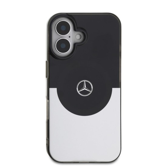 Husa Mercedes PC/TPU Double Layer MagSafe pentru iPhone 16, Negru/Argintiu (Bakr, MEHMP16S23HBIGK) by www.silkase.ro