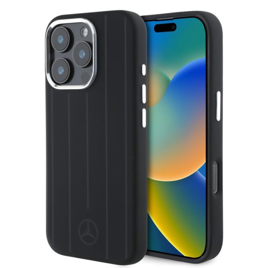 Husa Mercedes Liquid Silicon Stripes Pattern MagSafe pentru iPhone 16 Pro, Neagra Husa Mercedes Liquid Silicon Stripes Pattern MagSafe pentru iPhone 16 Pro, Neagra (Bakr, MEHMP16L23SUVSK) by www.silkase.ro