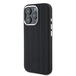 Husa Mercedes Liquid Silicon Stripes Pattern MagSafe pentru iPhone 16 Pro, Neagra Husa Mercedes Liquid Silicon Stripes Pattern MagSafe pentru iPhone 16 Pro, Neagra