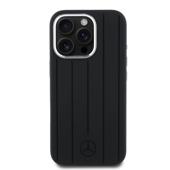 Husa Mercedes Liquid Silicon Stripes Pattern MagSafe pentru iPhone 16 Pro, Neagra Husa Mercedes Liquid Silicon Stripes Pattern MagSafe pentru iPhone 16 Pro, Neagra (Bakr, MEHMP16L23SUVSK) by www.silkase.ro