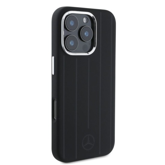 Husa Mercedes Liquid Silicon Stripes Pattern MagSafe pentru iPhone 16 Pro, Neagra Husa Mercedes Liquid Silicon Stripes Pattern MagSafe pentru iPhone 16 Pro, Neagra (Bakr, MEHMP16L23SUVSK) by www.silkase.ro