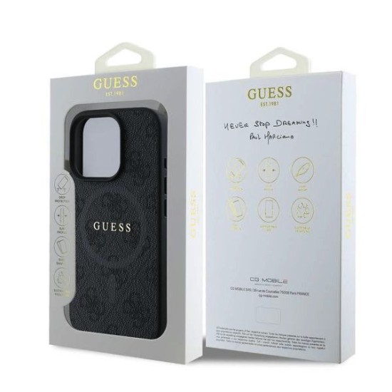 Husa Guess PU Leather 4G Colored Ring MagSafe pentru iPhone 16 Pro, Neagra Husa Guess PU Leather 4G Colored Ring MagSafe pentru iPhone 16 Pro, Neagra (Bakr, GUHMP16LG4GFRK) by www.silkase.ro