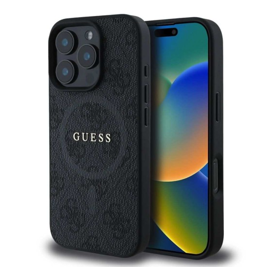 Husa Guess PU Leather 4G Colored Ring MagSafe pentru iPhone 16 Pro Max, Neagra Husa Guess PU Leather 4G Colored Ring MagSafe pentru iPhone 16 Pro Max, Neagra (Bakr, GUHMP16XG4GFRK) by www.silkase.ro
