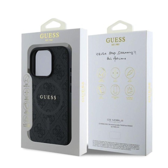 Husa Guess PU Leather 4G Colored Ring MagSafe pentru iPhone 16 Pro Max, Neagra Husa Guess PU Leather 4G Colored Ring MagSafe pentru iPhone 16 Pro Max, Neagra (Bakr, GUHMP16XG4GFRK) by www.silkase.ro