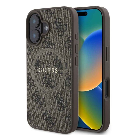 Husa Guess PU Leather 4G Colored Ring MagSafe pentru iPhone 16, Maro Husa Guess PU Leather 4G Colored Ring MagSafe pentru iPhone 16, Maro (Bakr, GUHMP16SG4GFRW) by www.silkase.ro