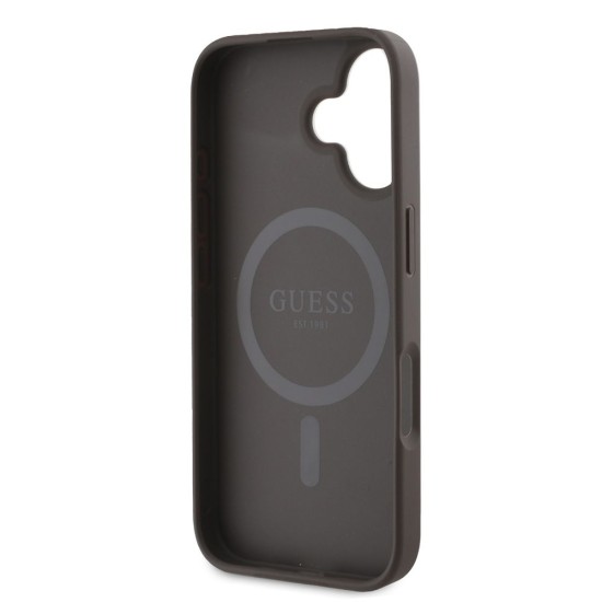 Husa Guess PU Leather 4G Colored Ring MagSafe pentru iPhone 16, Maro Husa Guess PU Leather 4G Colored Ring MagSafe pentru iPhone 16, Maro (Bakr, GUHMP16SG4GFRW) by www.silkase.ro