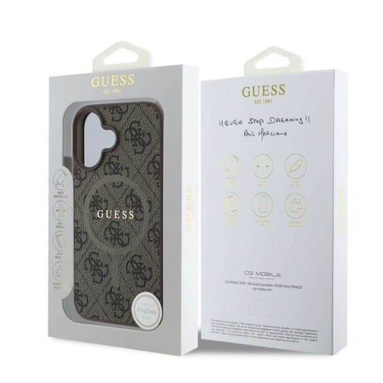 Husa Guess PU Leather 4G Colored Ring MagSafe pentru iPhone 16 Plus, Maro Husa Guess PU Leather 4G Colored Ring MagSafe pentru iPhone 16 Plus, Maro (Bakr, GUHMP16MG4GFRW) by www.silkase.ro