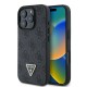 Husa Guess PU 4G Strass Triangle Metal Logo pentru iPhone 16 Pro Max, Neagra (Bakr, GUHCP16XP4TDPK) by www.silkase.ro
