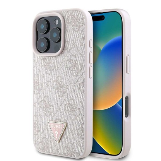 Husă Guess PU 4G Strass Triangle Metal Logo pentru iPhone 16 Pro Roz Husă Guess PU 4G Strass Triangle Metal Logo pentru iPhone 16 Pro Roz (Bakr, GUHCP16LP4TDPP) by www.silkase.ro