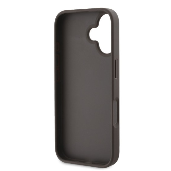 Husa Guess PU 4G Metal Logo pentru iPhone 16, Maro (Bakr, GUHCP16S4GMGBR) by www.silkase.ro