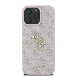 Husa Guess PU 4G Metal Logo pentru iPhone 16 Pro, Roz Husa Guess PU 4G Metal Logo pentru iPhone 16 Pro, Roz