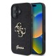 Husa Guess PU Fixed Glitter 4G Metal Logo pentru iPhone 16, Neagra (Bakr, GUHCP16SHG4SGK) by www.silkase.ro