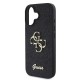 Husa Guess PU Fixed Glitter 4G Metal Logo pentru iPhone 16 Plus, Neagra (Bakr, GUHCP16MHG4SGK) by www.silkase.ro