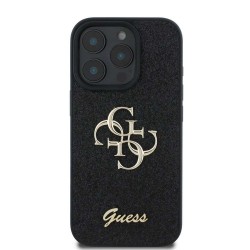Husa Guess PU 4G Fixed Glitter Metal Logo pentru iPhone 16 Pro, Neagra Husa Guess PU 4G Fixed Glitter Metal Logo pentru iPhone 16 Pro, Neagra