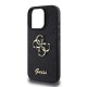 Husa Guess PU 4G Fixed Glitter Metal Logo pentru iPhone 16 Pro, Neagra (Bakr, GUHCP16LHG4SGK) by www.silkase.ro