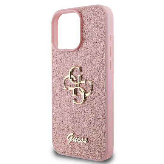 Husa Guess PU Fixed Glitter 4G Metal Logo pentru iPhone 16 Pro Max, Roz (Bakr, GUHCP16XHG4SGP) by www.silkase.ro