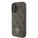 Husa Crossbody Guess PU 4G Strass Triangle Logo pentru iPhone 16, Maro (Bakr, GUHCP16SP4TDSCPW) by www.silkase.ro