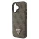 Husa Crossbody Guess PU 4G Strass Triangle Logo pentru iPhone 16, Maro (Bakr, GUHCP16SP4TDSCPW) by www.silkase.ro