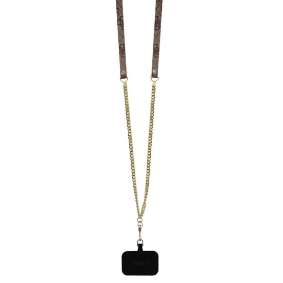 Husa Crossbody Guess PU 4G Strass Triangle Logo pentru iPhone 16, Maro (Bakr, GUHCP16SP4TDSCPW) by www.silkase.ro