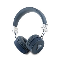 Căști Wireless Over-Ear Guess PU Grained Triangle Logo (ENC), Albastre