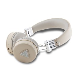 Căști Wireless Over-Ear Guess PU Grained Triangle Logo (ENC), Bej
