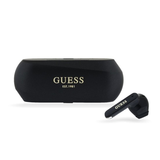Căști Wireless TWS Guess Elongated Metallic (ENC), Negre (Bakr, GUTWSC2MCDSK) by www.silkase.ro