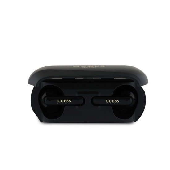 Căști Wireless TWS Guess Elongated Metallic (ENC), Negre (Bakr, GUTWSC2MCDSK) by www.silkase.ro