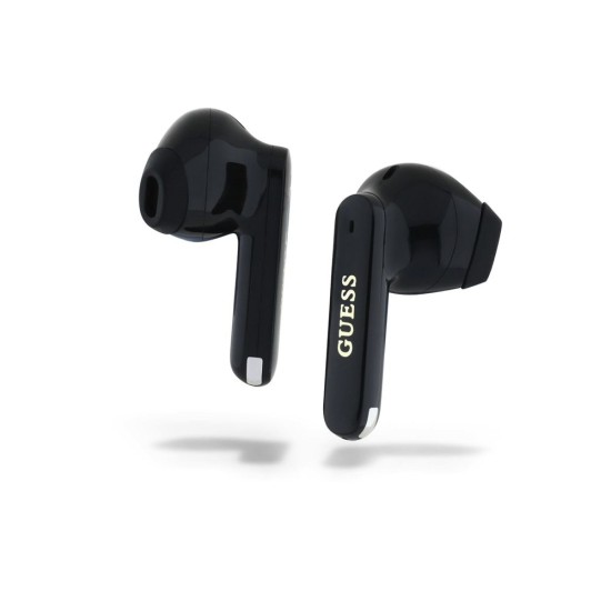 Căști Wireless TWS Guess Elongated Metallic (ENC), Negre (Bakr, GUTWSC2MCDSK) by www.silkase.ro