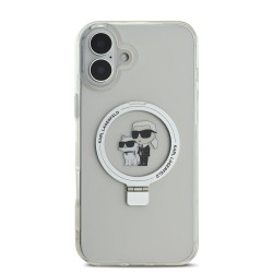 Husa Karl Lagerfeld Ringstand Karl and Choupette MagSafe pentru iPhone 16, Alba Husa Karl Lagerfeld Ringstand Karl and Choupette MagSafe pentru iPhone 16, Alba