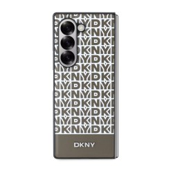 Husă DKNY PU Leather Repeat Pattern Bottom Stripe MagSafe pentru Samsung Galaxy Z Fold 6, Maro Husă DKNY PU Leather Repeat Pattern Bottom Stripe MagSafe pentru Samsung Galaxy Z Fold 6, Maro