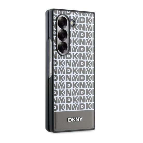 Husă DKNY PU Leather Repeat Pattern Bottom Stripe MagSafe pentru Samsung Galaxy Z Fold 6, Maro (Bakr, DKHMZFD6PSOSPW) by www.silkase.ro