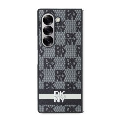 Husă DKNY din Piele Ecologică cu Model în Carouri și Dungi pentru Samsung Galaxy Z Fold 6, Negru Husă DKNY din Piele Ecologică cu Model în Carouri și Dungi pentru Samsung Galaxy Z Fold 6, Negru