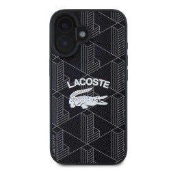Husa Lacoste Blend Monogram MagSafe pentru iPhone 16, Neagra Husa Lacoste Blend Monogram MagSafe pentru iPhone 16, Neagra