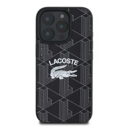 Husa Lacoste Blend Monogram MagSafe pentru iPhone 16 Pro, Neagra Husa Lacoste Blend Monogram MagSafe pentru iPhone 16 Pro, Neagra