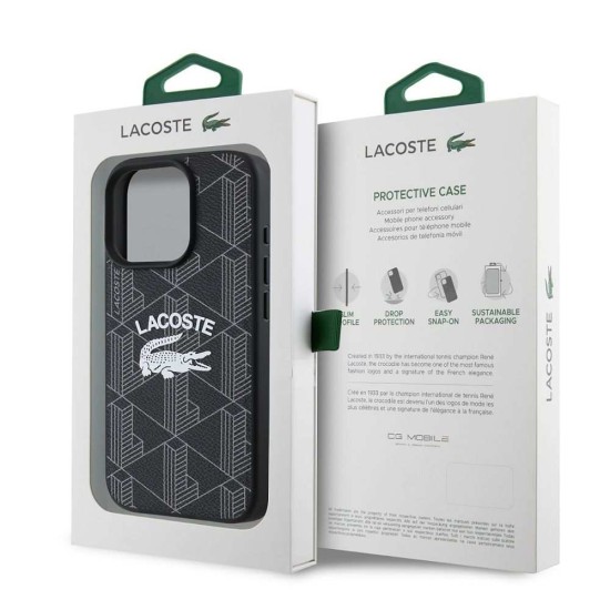 Husa Lacoste Blend Monogram MagSafe pentru iPhone 16 Pro, Neagra Husa Lacoste Blend Monogram MagSafe pentru iPhone 16 Pro, Neagra (Bakr, LCHMP16LPIGK) by www.silkase.ro
