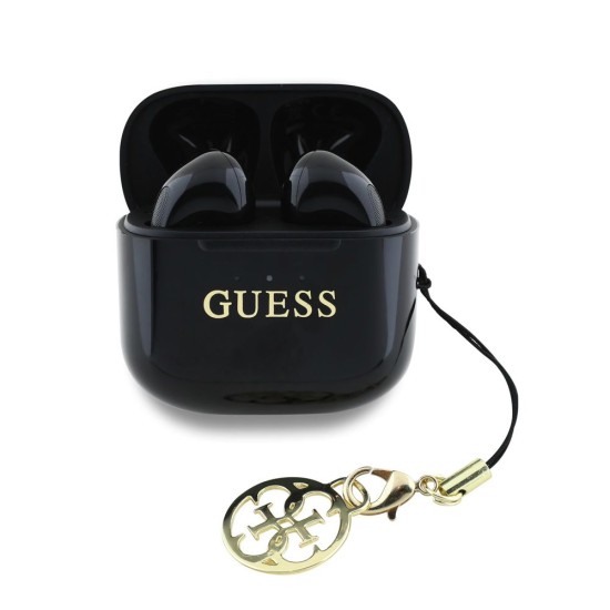Căști Wireless TWS Guess Classic Logo Charm, Negre Căști Wireless TWS Guess Classic Logo Charm, Negre (Bakr, GUTWSXMCCLK) by www.silkase.ro