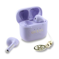Căști Wireless TWS Guess Classic Logo Charm, Mov