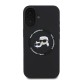 Husa Karl Lagerfeld Liquid Silicone K&CH Heads MagSafe pentru iPhone 16, Neagra (Bakr, KLHMP16SSKCHTCK) by www.silkase.ro